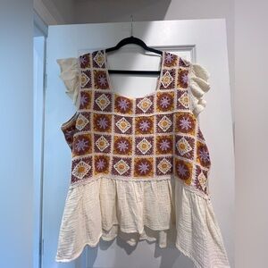 NWT Cato Crochet Top size 26W/28W